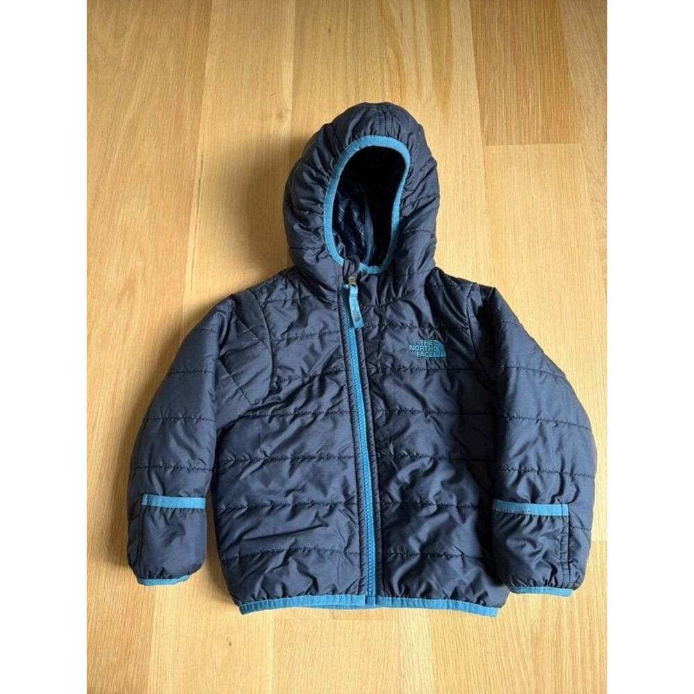 North Face Reversible boys quilted jacket navy size 18-24 months